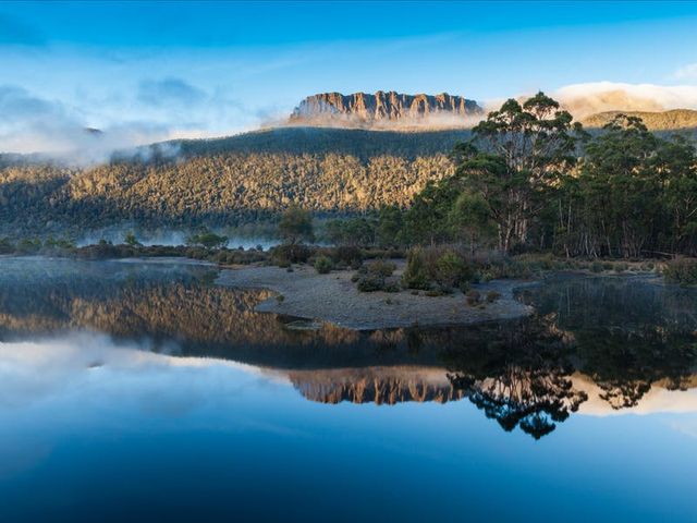 Cradle Mountain national park and Dove lake panoramic view, Tasmania, Australia.
