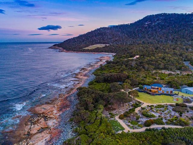 Bicheno cost panoramic view, Tasmania, Australia.