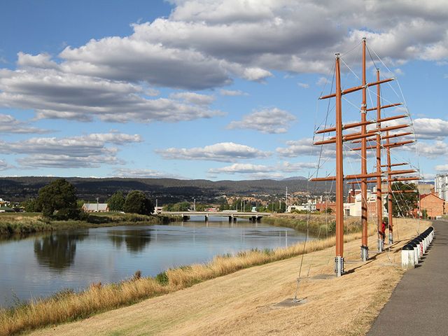 Launceston city panoramic view, Tasmania, Australia.
