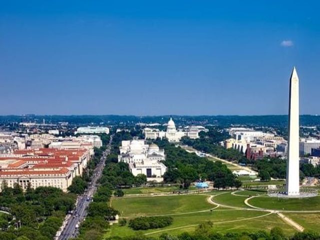 Aerial view of the Washington Monument, WASHINGTON D.C., Washington state, United States of America.