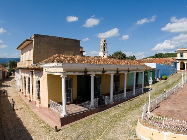 Museum of archeology at Trinidad mayor square panoramic view