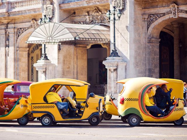 Coco taxi services in Old Havana