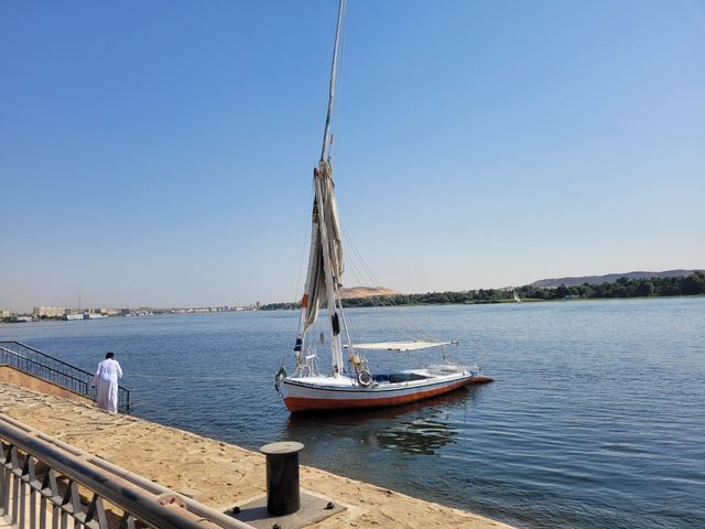 Felucca ride on the Nile River in Aswan, Egypt.