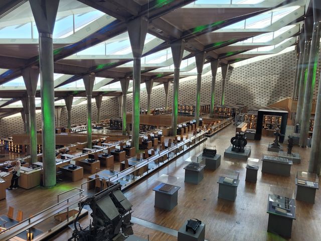 Library of Alexandria interior view, Alexandria, Egypt.