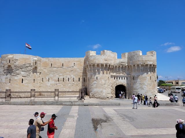 The Qaytbay Castle panoramic view, Alexandria, Egypt.