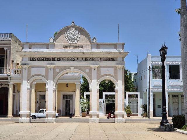José Martí central park panoramic view, Cienfuegos city, Cuba.