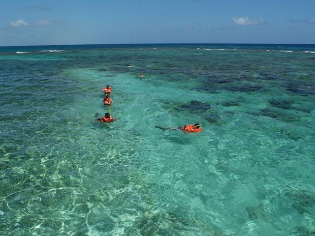 Snorkeling at the coral reef, Santa Lucía beach