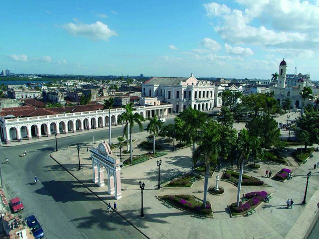 José Martí central park panoramic view, Cienfuegos city