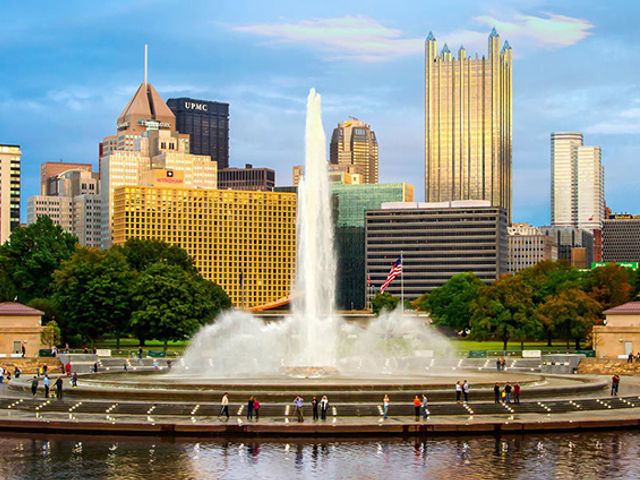 Downtown of Pittsburgh city panoramic view, PITTSBURGH, Pennsylvania state, United States of America.