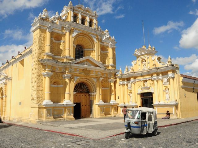 Cathedral of Antigua Guatemala panoramic view, Guatemala