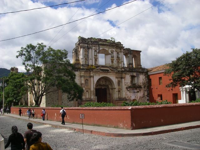 Monument in Antigua Guatemala old city, Guatemala