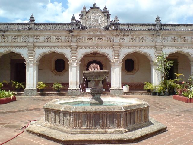 Monument in Antigua Guatemala old city, Guatemala