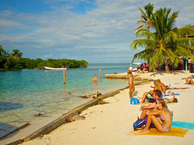 Caye Caulker beach panoramic view, Belize