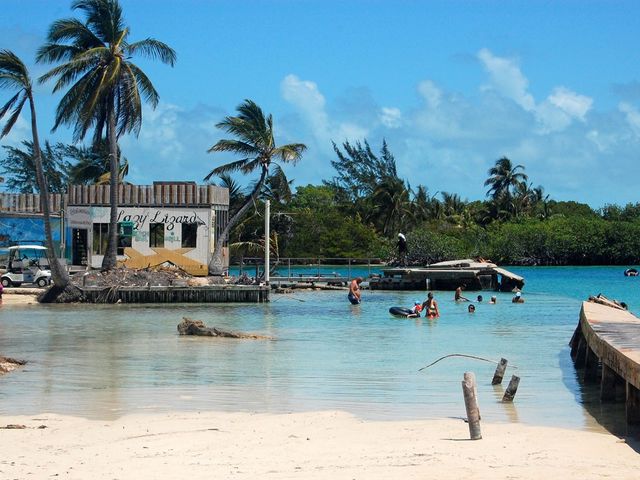 Caye Caulker beach panoramic view, Belize