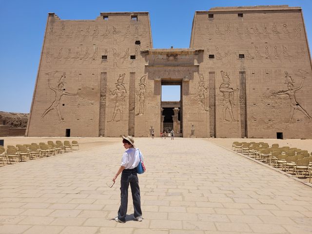 Temple of the God Horus panoramic view, Edfu, Egypt.