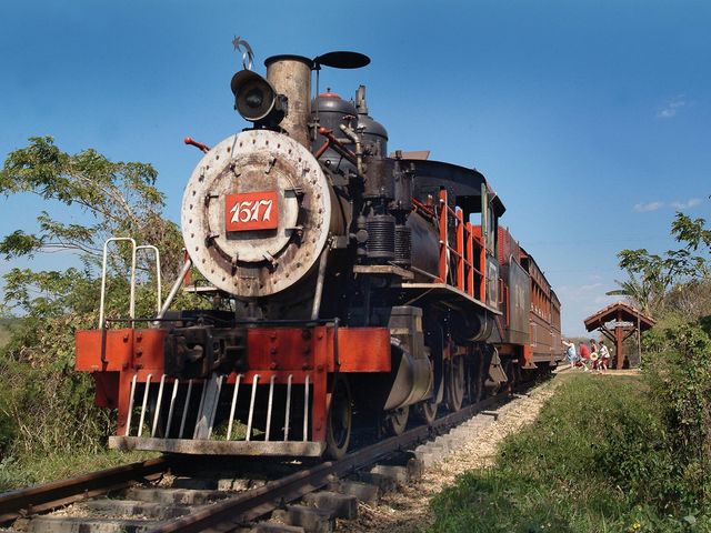 Ride on an steam train at Manaca Iznaga (Sugar Mills Valley),Trinidad city