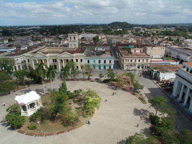 Leoncio Vidal central park panoramic view, Santa Clara city