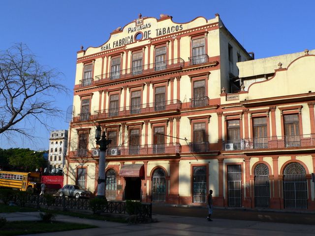 Partagas Tobacco Factory panoramic view, Old Havana, Havana, Cuba.