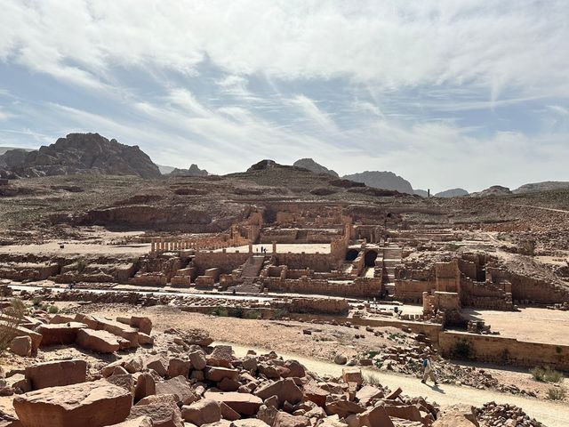 Petra Archaeological Site panoramic view,  one of the world's most famous archaeological sites, Jordan. 