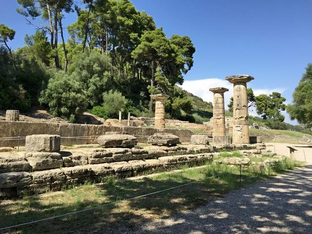 The archaeological site of Ancient Olympia panoramic view, Peloponnese, Greece.