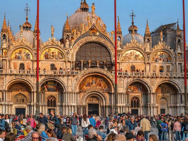 Basilica of St. Marcos in Venice panoramic view, Venice, Veneto, Italy.
