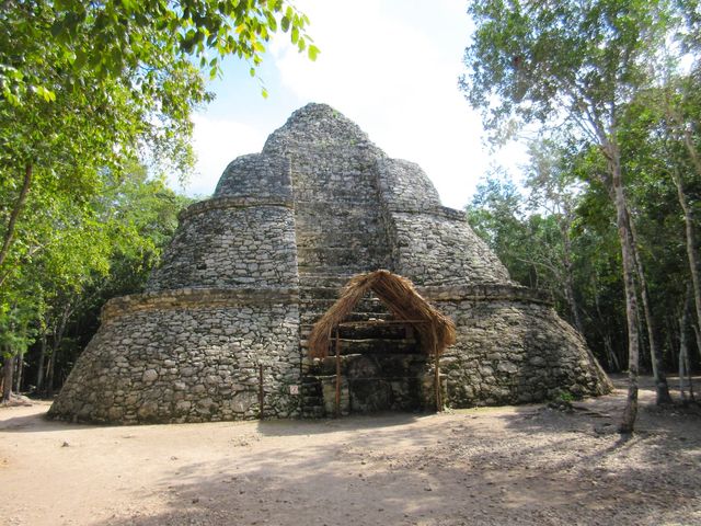 Cobá archaeological site panoramic view, Yucatan, Mexico.