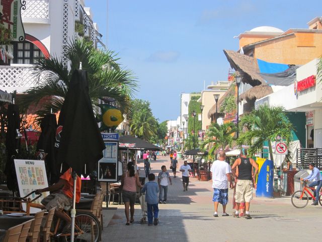 La Quinta Avenida panoramic view, Playa del Carmen, Quintana Roo, Mexico.