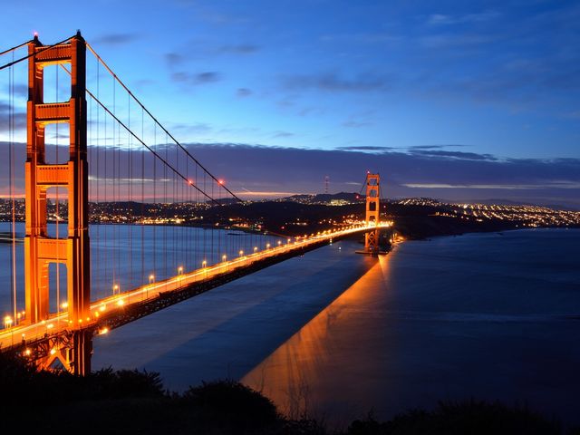 The Golden Gate Bridge panoramic view, San Francisco, California state, United States of America.