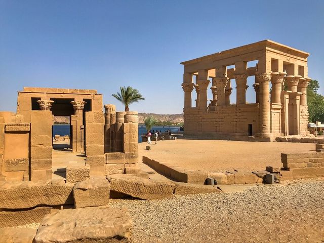 Temple of Philae dedicated to the cult of the goddess Isis, Aswan, Egypt.