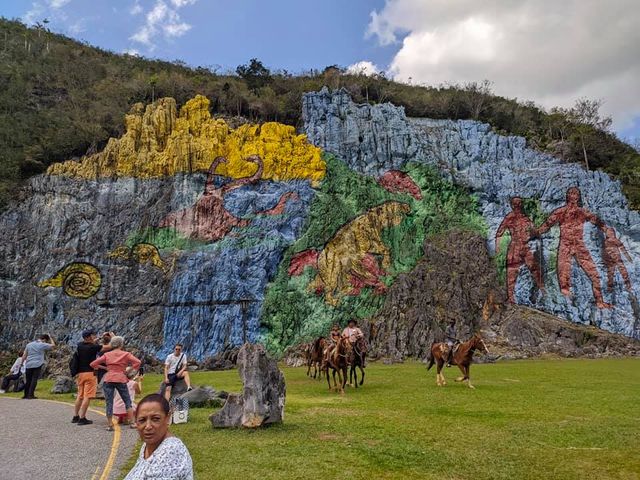 The Prehistory mural panoramic view, Viñales Valley, Pinar del Río, Cuba.