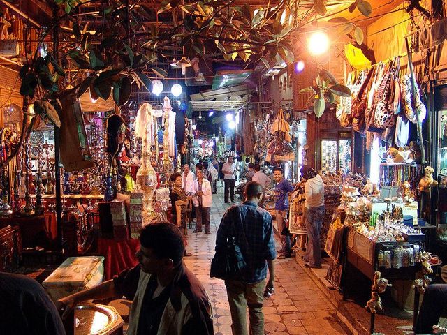 Khan El-Khalili Bazaar in Cairo, Egypt.