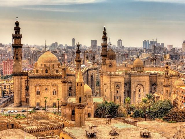 The Alabaster Mosque (Mosque of Muhammad Ali), panoramic view, Cairo, Egypt.