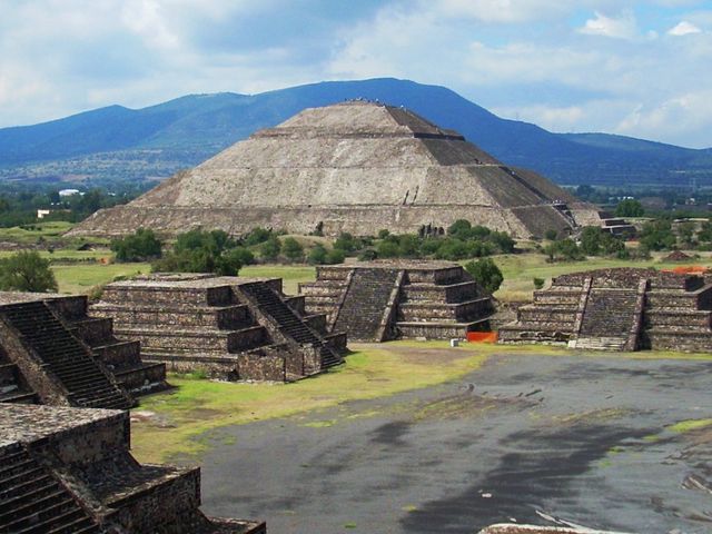 Pyramid of the Sun panoramic view, Teotihuacan archaeological site, TEOTIHUACAN, State of Mexico (EM), México.