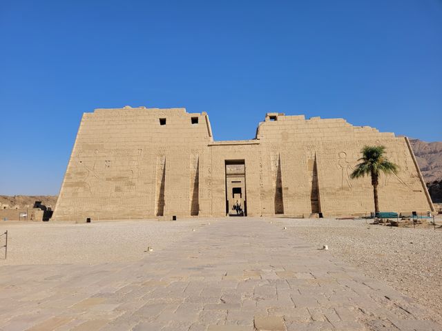 The Medinet Habu Temple panoramic view, Luxor, Egypt. 