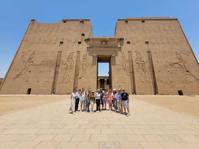 The Temple of Horus panoramic view, The temple of Edfu is the largest temple dedicated to Horus, Egypt.