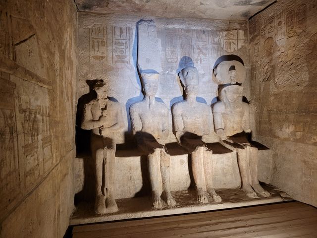 Abu Simbel Temples o Great Temple of Abu Simbel panoramic view, Egypt.