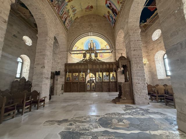 St. George's Church panoramic view, Madaba, Jordan. 