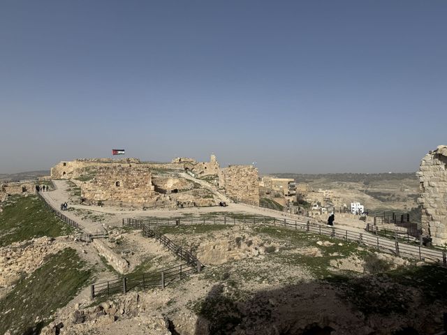 Karak Castle panoramic view, a magnificent fortress located in al-Karak, Jordan.