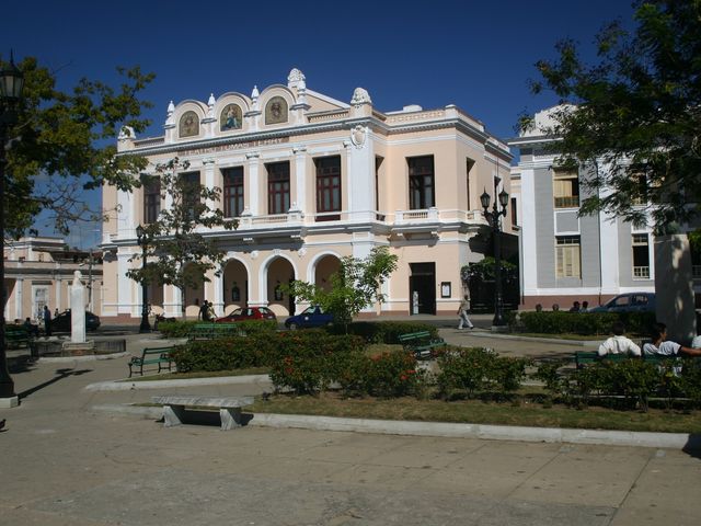 The Sauto Theater panoramic view, Cienfuegos, Cuba.