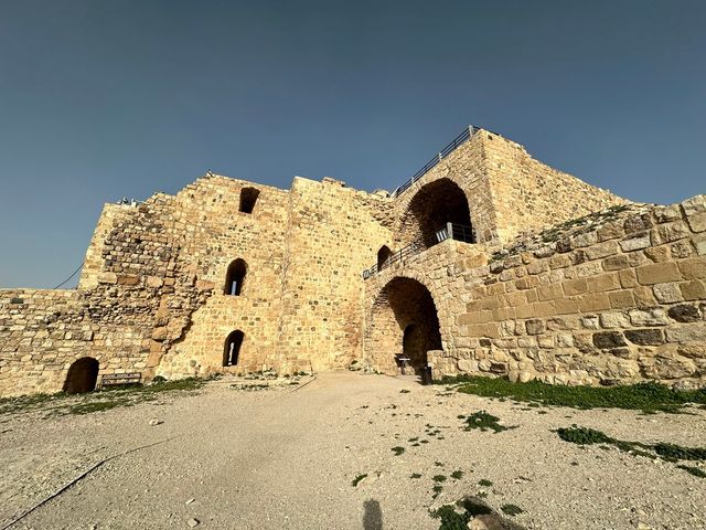 Karak Castle panoramic view, a magnificent fortress located in al-Karak, Jordan.