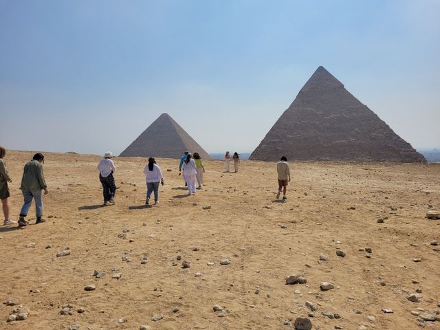 The Pyramids of Giza panoramic view, Giza, Cairo, Egypt.
