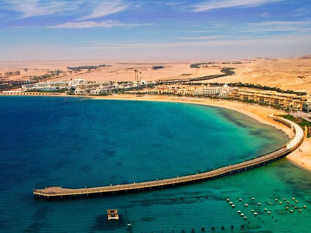 Hurghada beach panoramic view, Red Sea, Egypt.