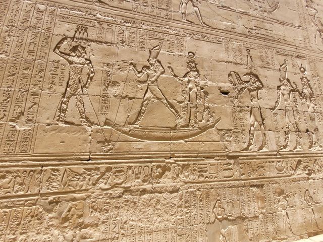 Temple of the God Horus panoramic view, Edfu, Egypt.