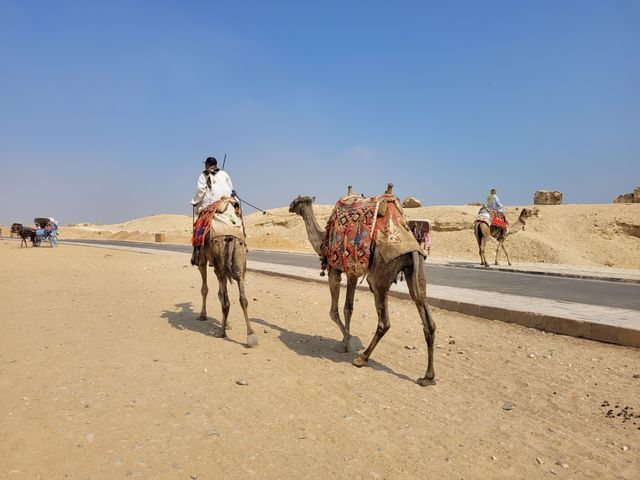 The Pyramids of Giza panoramic view, Giza, Cairo, Egypt.
