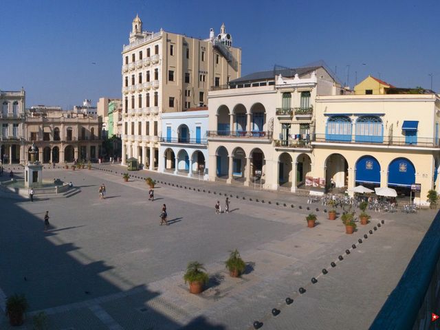 Plaza Vieja square panoramic view, Old Havana, Havana, Cuba. MOTORCYCLE TOUR FROM HAVANA TO CAYO COCO.