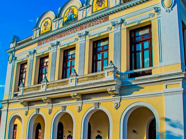 Tomas Terry theater panoramic view, Cienfuegos city, Cuba. MOTORCYCLE TOUR FROM HAVANA TO CAYO COCO.