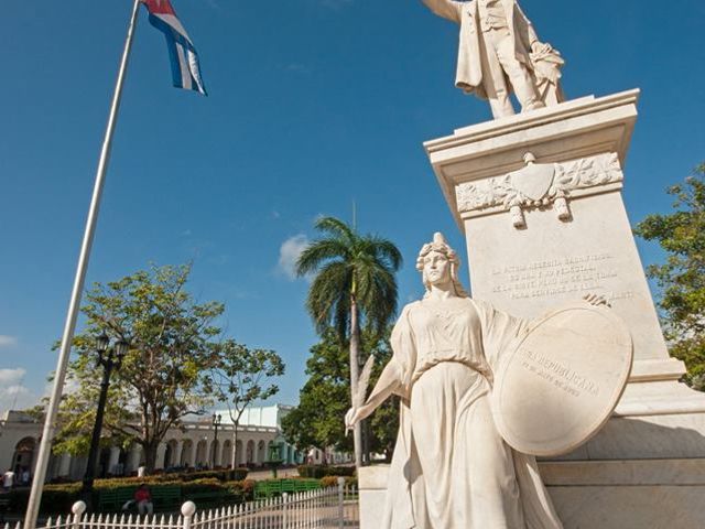 The José Martí Central Park panoramic view, Cienfuegos city, Cuba.