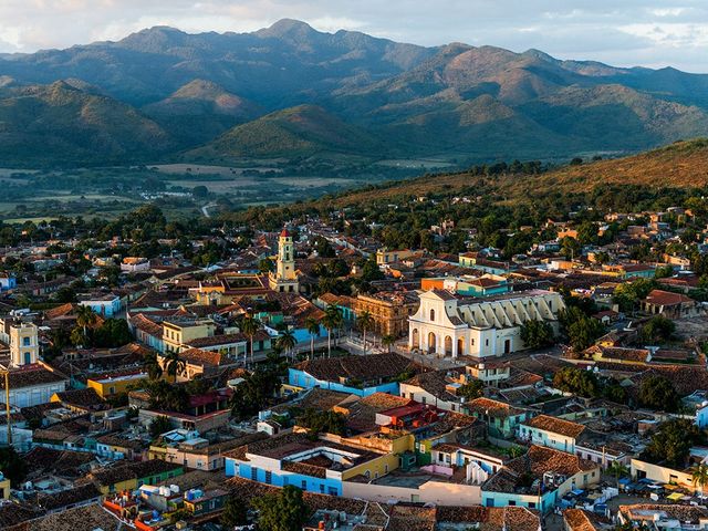 Trinidad old city and The Escambray mountains panoramic view.