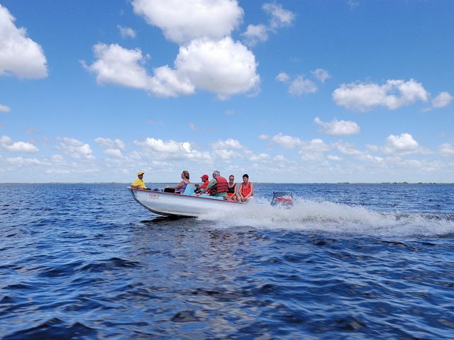 Boat ride at the Guamá tourist park, Península de Zapata, Matanzas