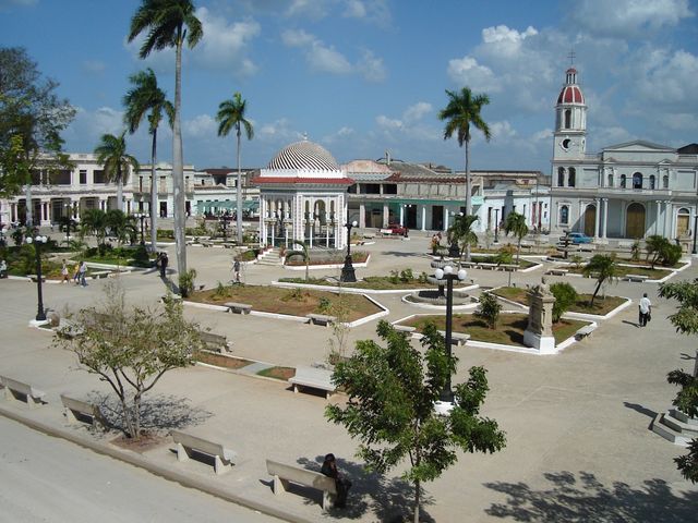 Carlos Manuel de Céspedes central park panoramic view, Manzanillo, Granma, Cuba.